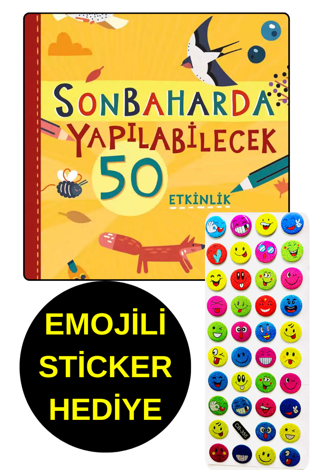 EMOJİLİ  STİCKER HEDİYE  - OKUL ÖNCESİ RESİMLİ KİTAPLAR -   SONBA