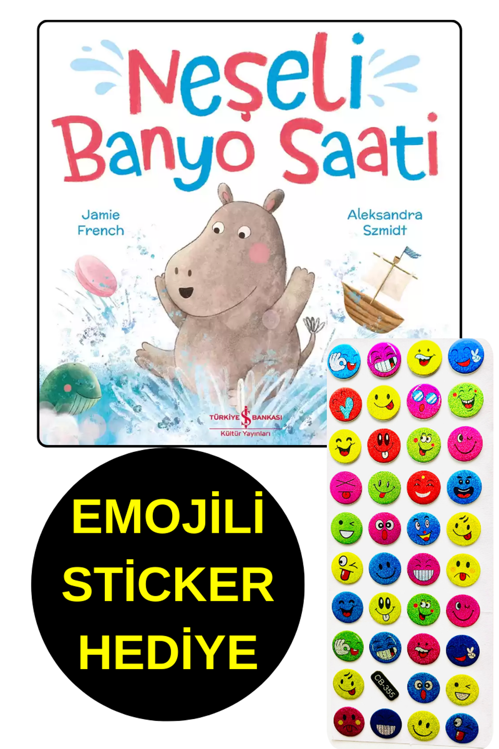 EMOJİLİ  STİCKER HEDİYE  - OKUL ÖNCESİ RESİMLİ KİTAPLAR  - NEŞELİ