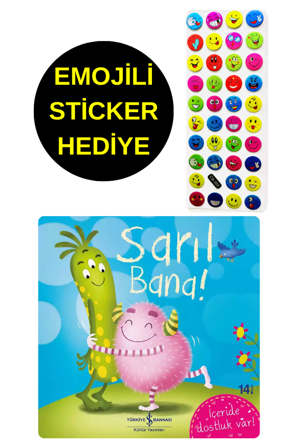 EMOJİLİ  STİCKER HEDİYE  - OKUL ÖNCESİ RESİMLİ KİTAPLAR  - SARIL 