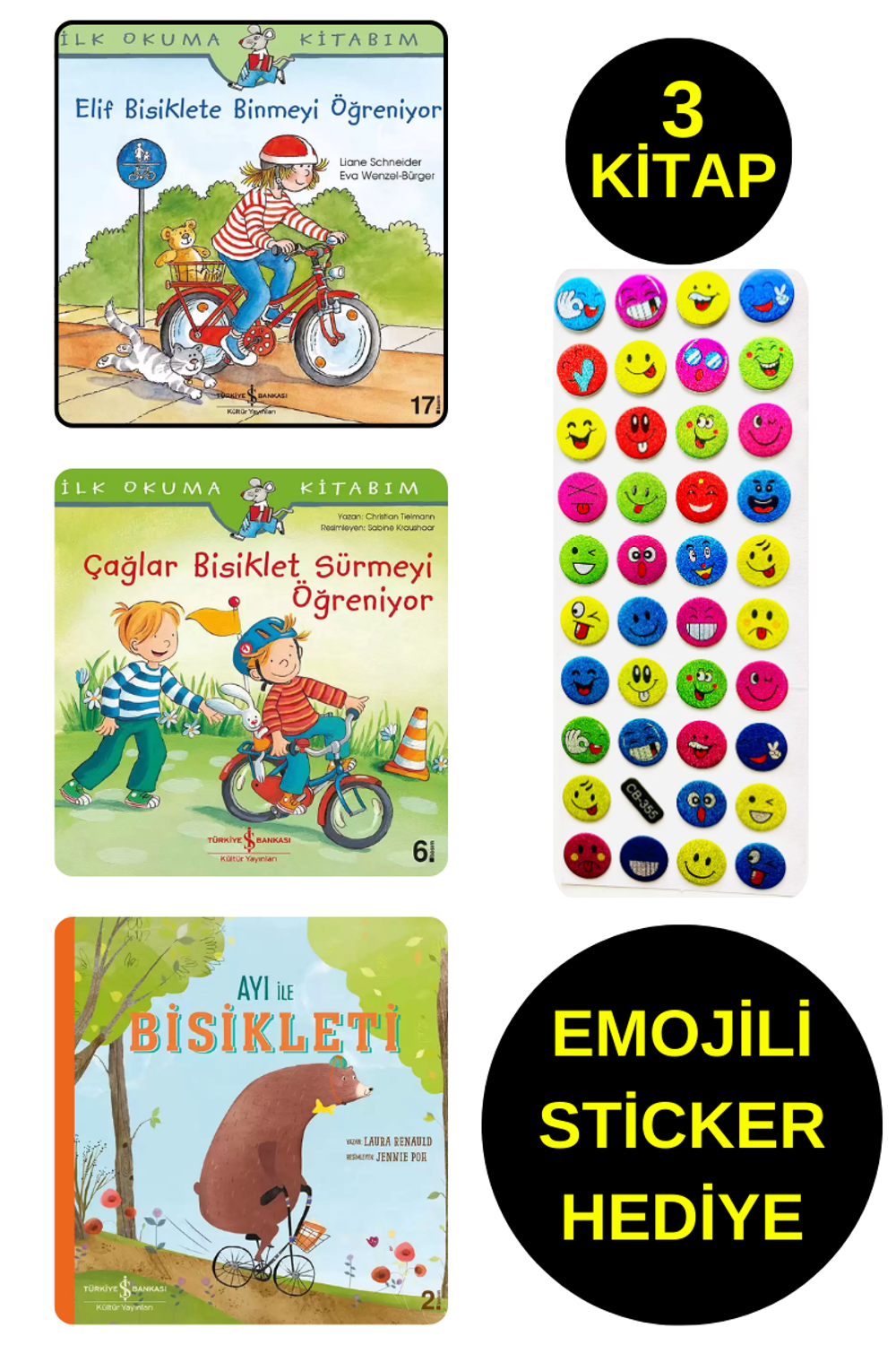 EMOJİLİ  STİCKER HEDİYE  - OKUL ÖNCESİ RESİMLİ KİTAPLAR  - AYI İL