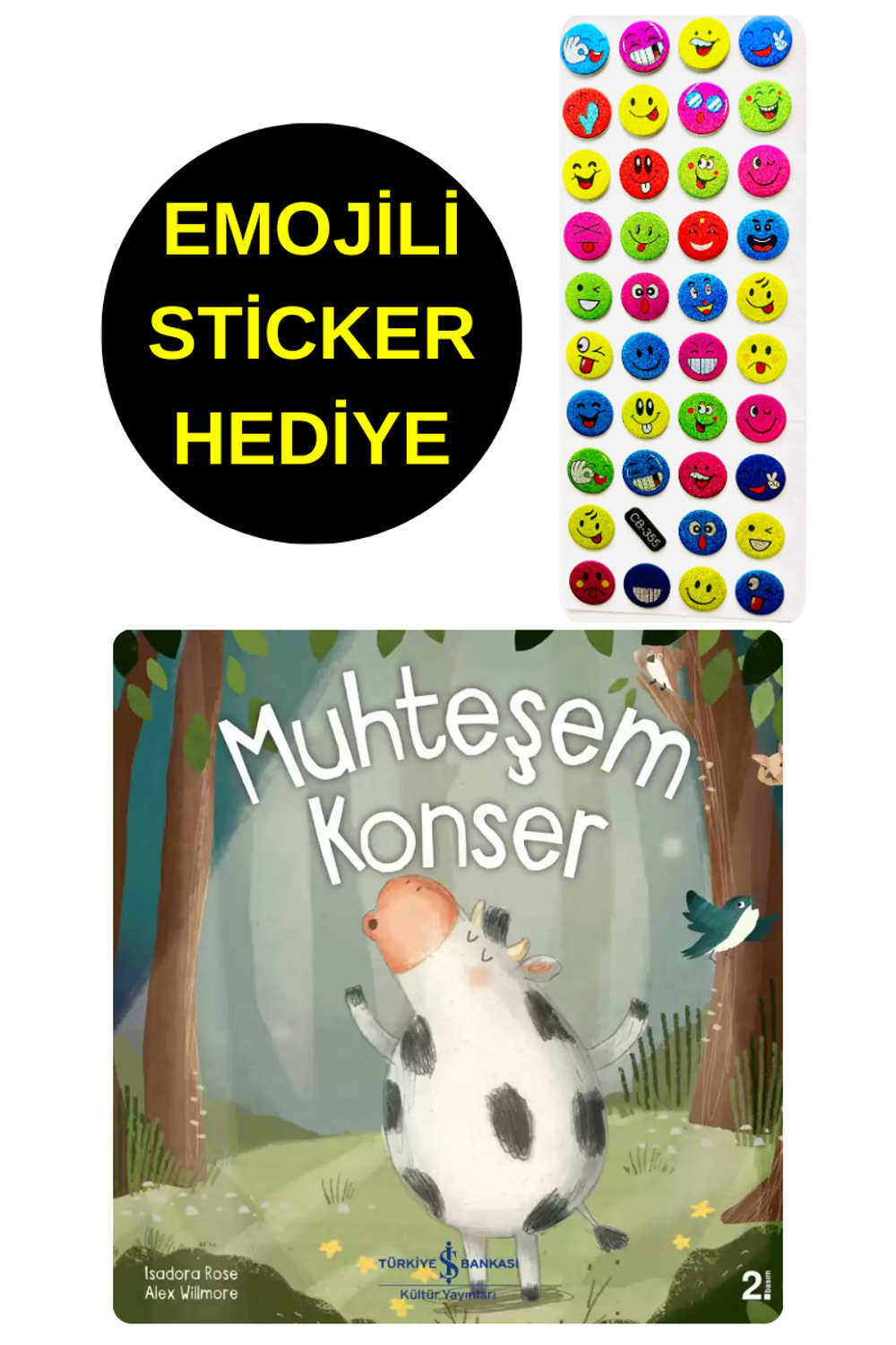EMOJİLİ  STİCKER HEDİYE  - OKUL ÖNCESİ RESİMLİ KİTAPLAR  - MUHTEŞ