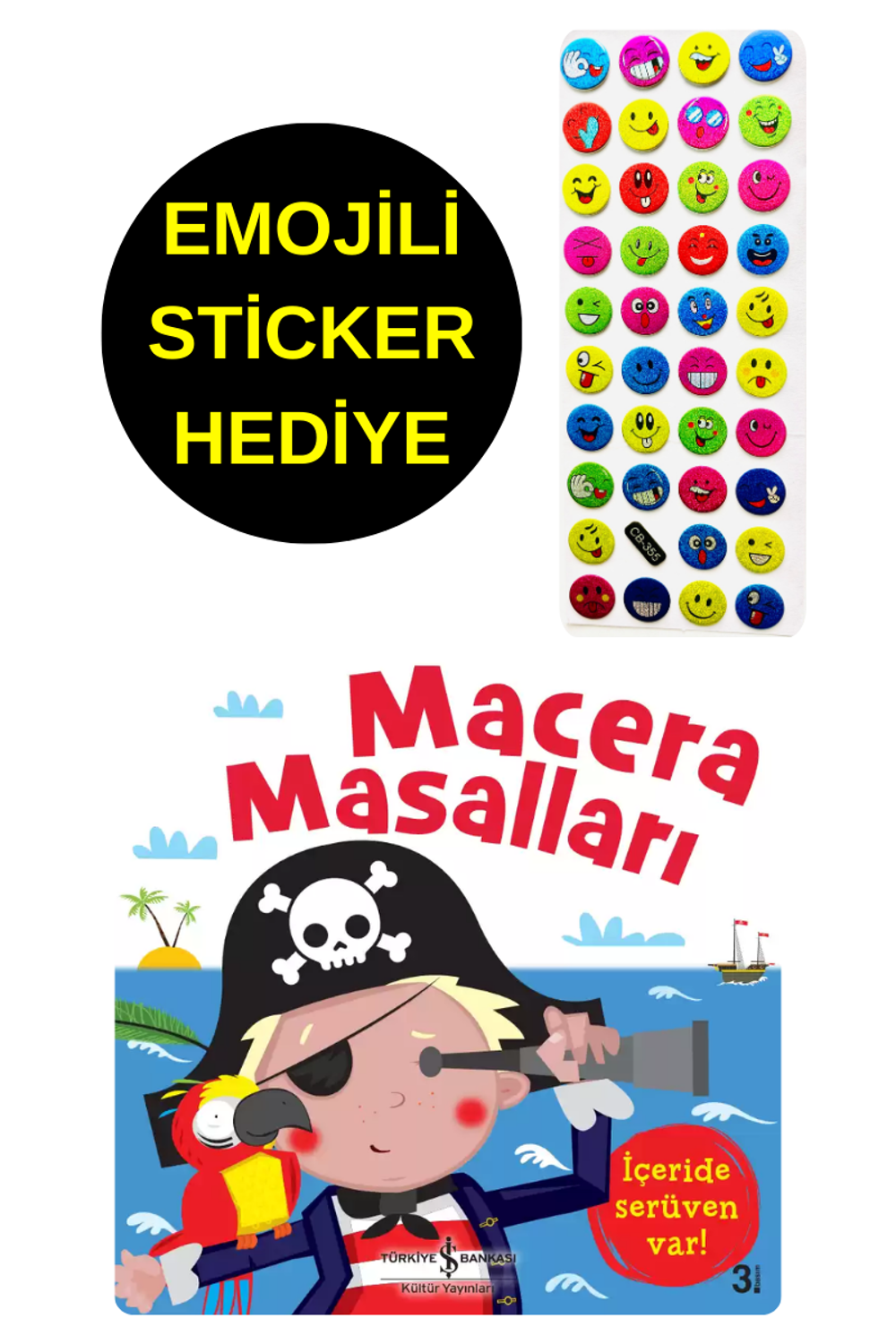 EMOJİLİ  STİCKER HEDİYE  - OKUL ÖNCESİ RESİMLİ KİTAPLAR  - MACERA