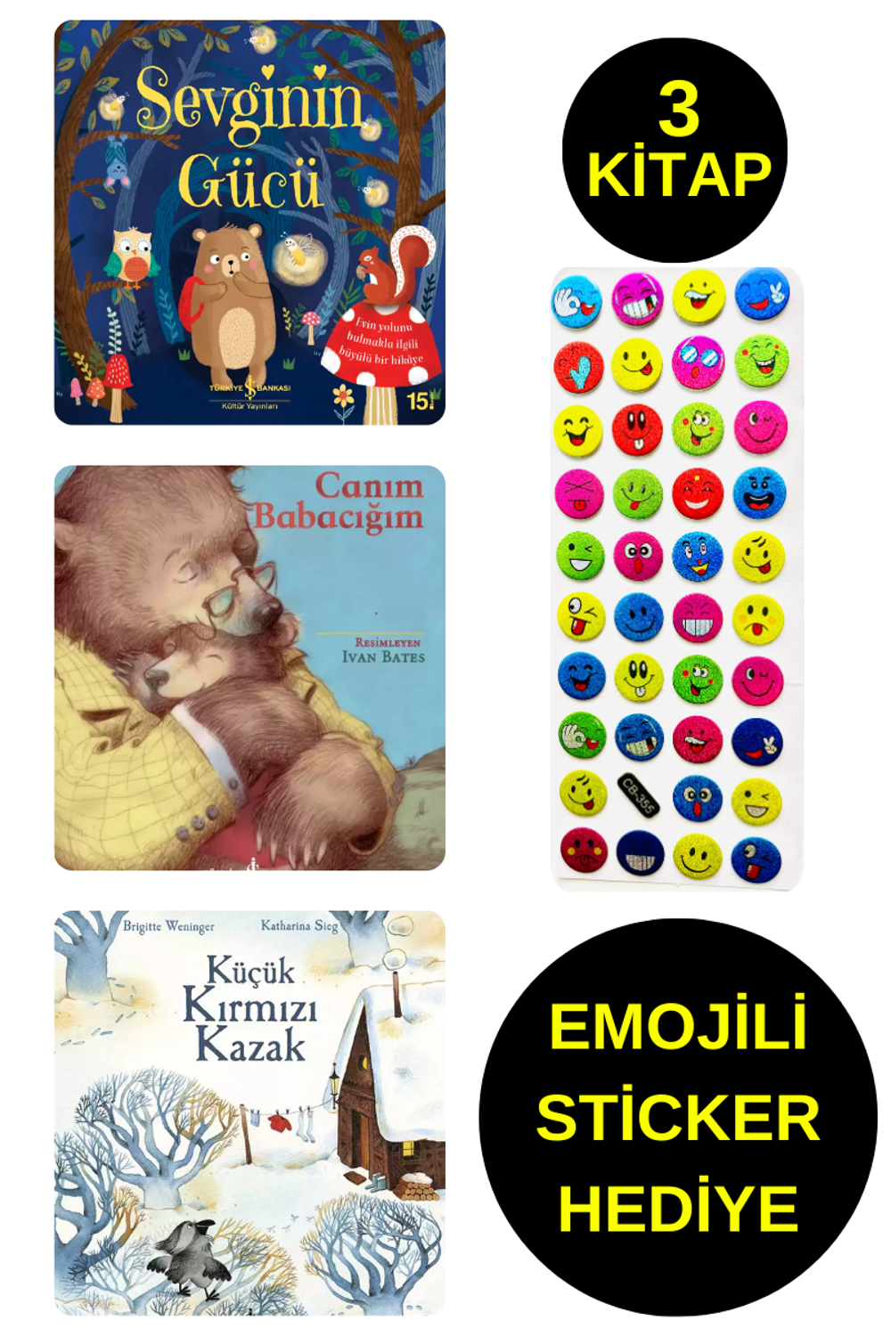 EMOJİLİ  STİCKER HEDİYE  - OKUL ÖNCESİ RESİMLİ KİTAPLAR - SEVGİNİ