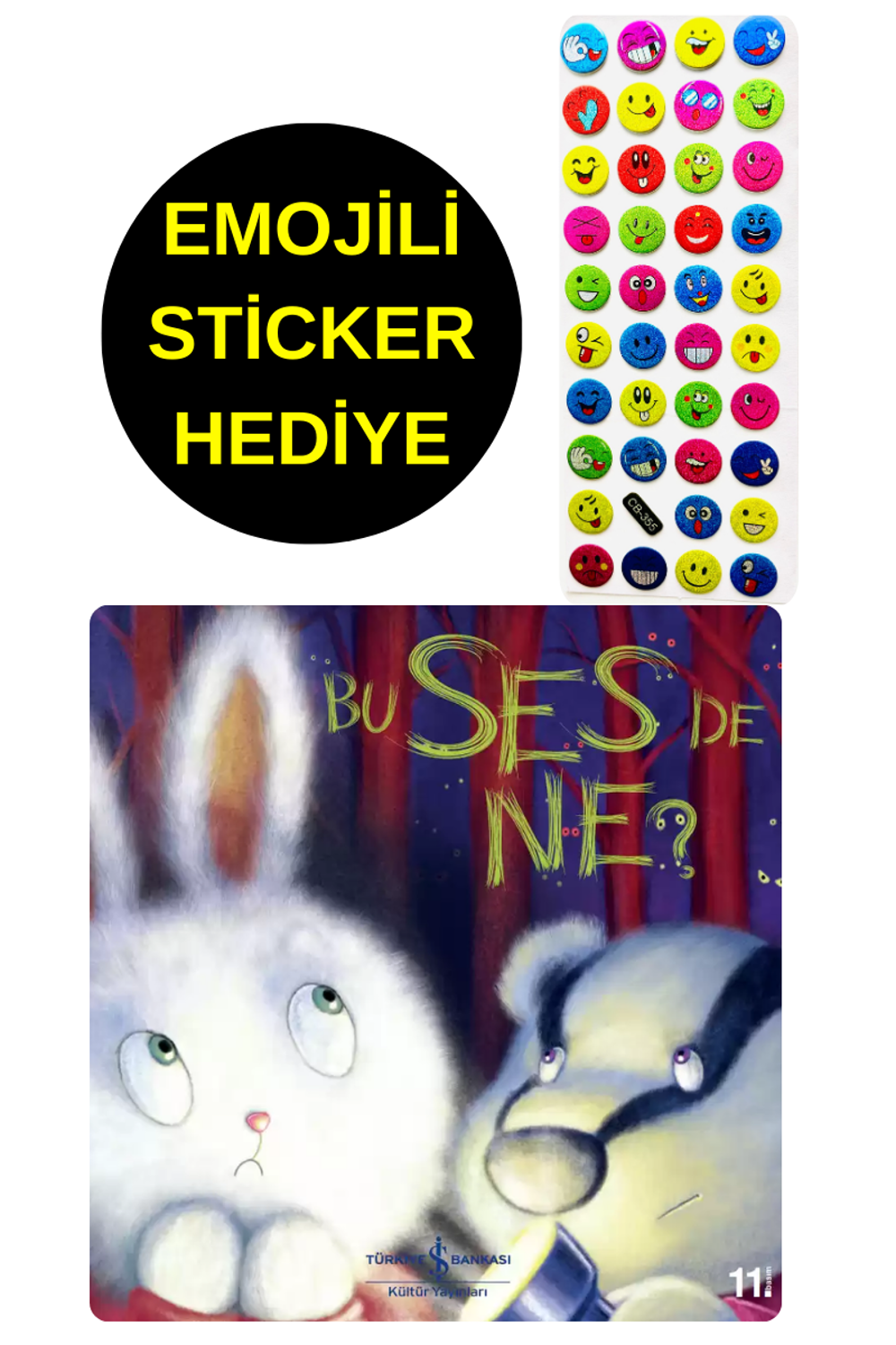 EMOJİLİ  STİCKER HEDİYE  - OKUL ÖNCESİ RESİMLİ KİTAPLAR  - BU SES