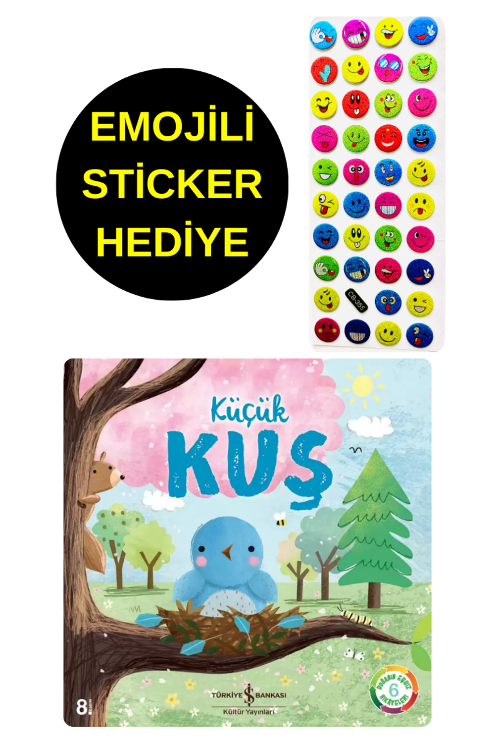 EMOJİLİ  STİCKER HEDİYE  - OKUL ÖNCESİ RESİMLİ KİTAPLAR  - KÜÇÜK 