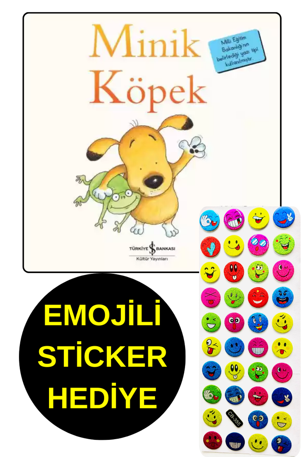 EMOJİLİ  STİCKER HEDİYE  - OKUL ÖNCESİ RESİMLİ KİTAPLAR -  MİNİK 