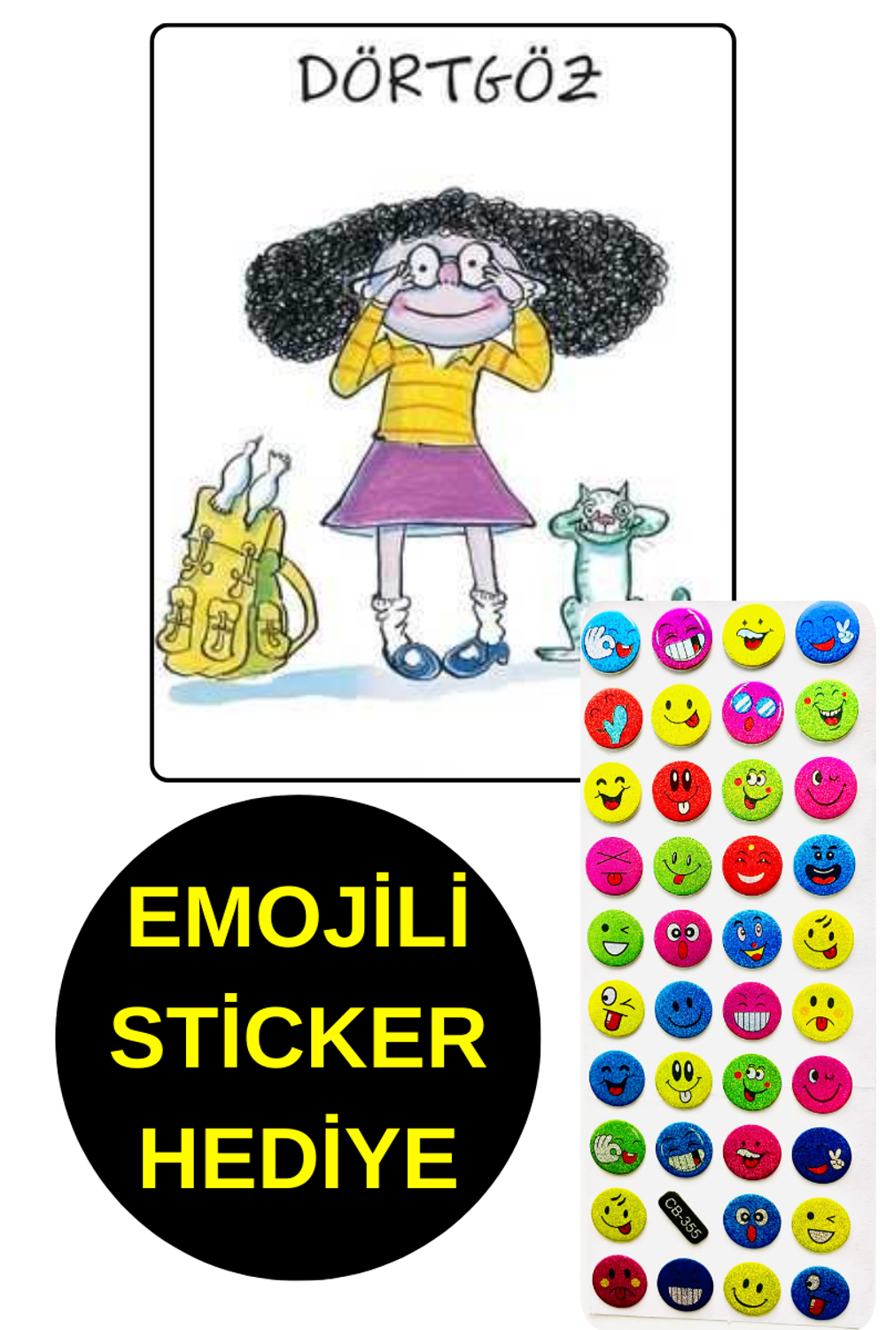 EMOJİLİ STİCKER HEDİYE - OKUL ÖNCESİ RESİMLİ KİTAPLAR - DÖRTGÖ EMOJİLİ STİCKER HEDİYE - OKUL ÖNCESİ RESİMLİ KİTAPLAR - DÖRTGÖ