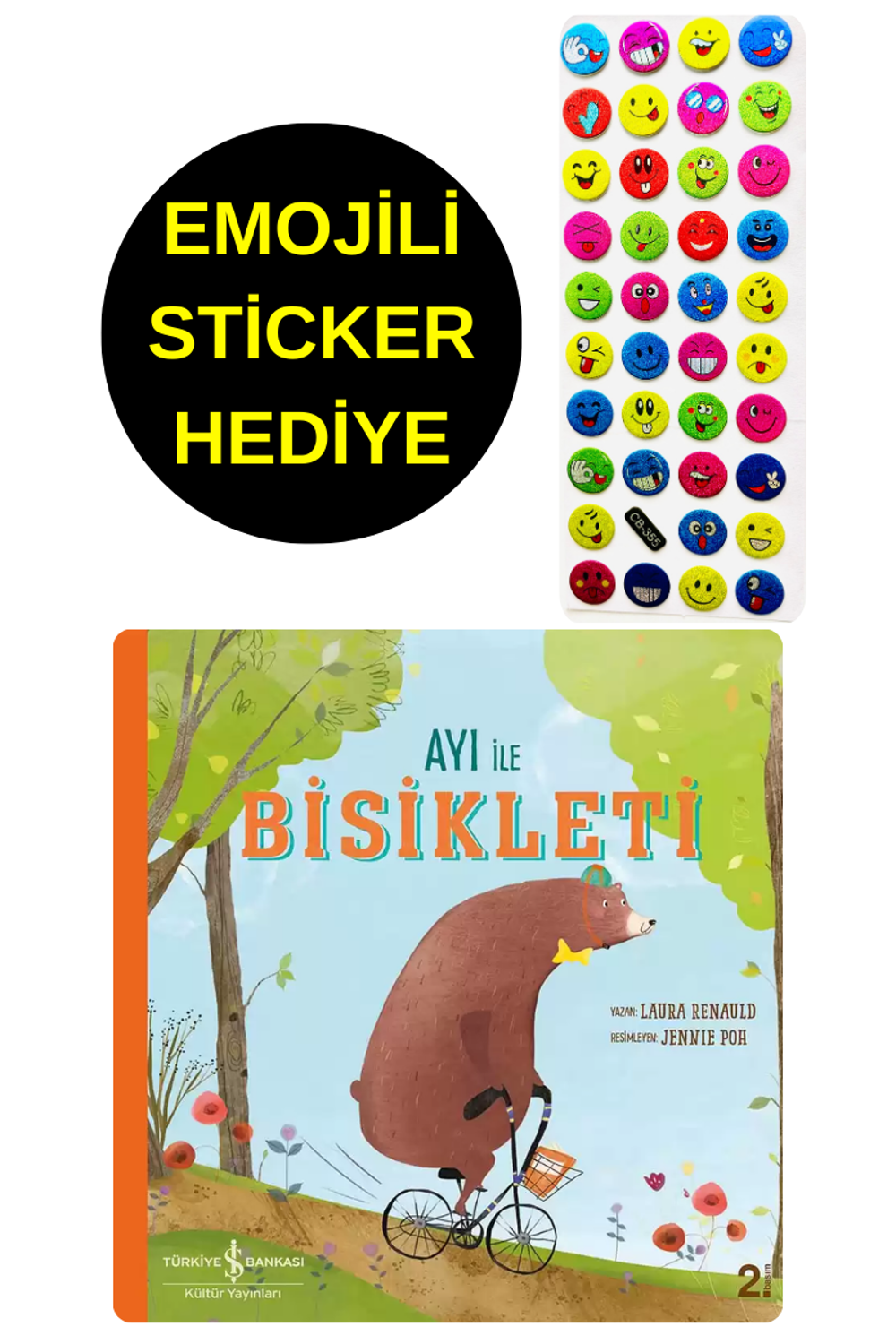EMOJİLİ  STİCKER HEDİYE  - OKUL ÖNCESİ RESİMLİ KİTAPLAR  - AYI İL