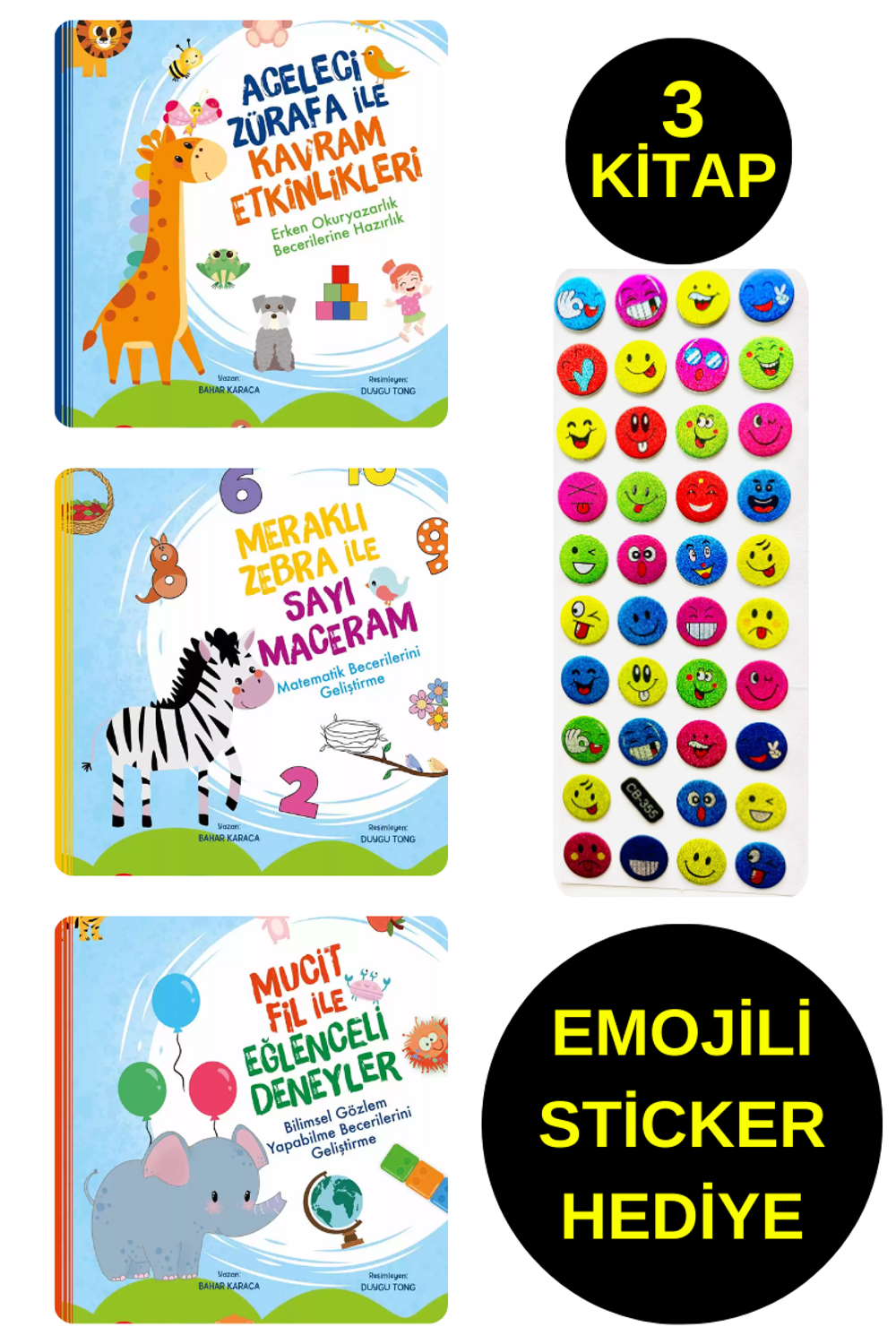 EMOJİLİ  STİCKER HEDİYE  - OKUL ÖNCESİ RESİMLİ KİTAPLAR - ACELECİ