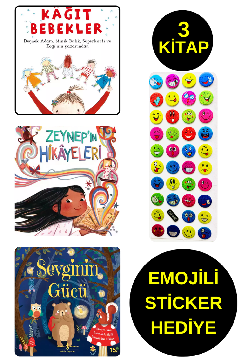 EMOJİLİ  STİCKER HEDİYE  - OKUL ÖNCESİ RESİMLİ KİTAPLAR  - KAĞIT 