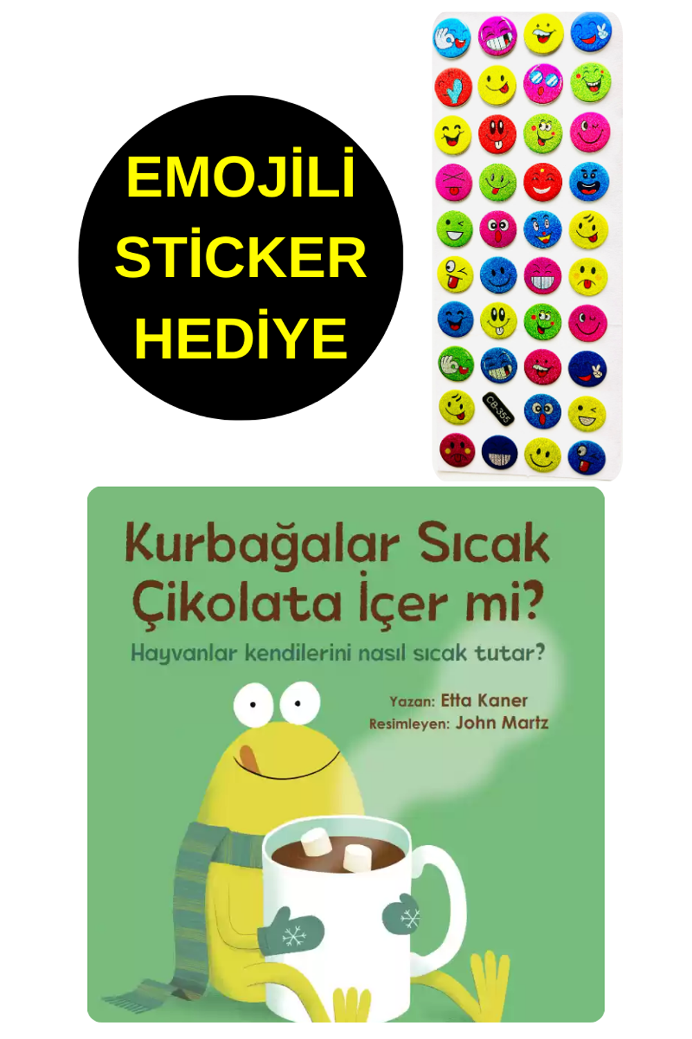 EMOJİLİ  STİCKER HEDİYE  - OKUL ÖNCESİ RESİMLİ KİTAPLAR  - KURBAĞ