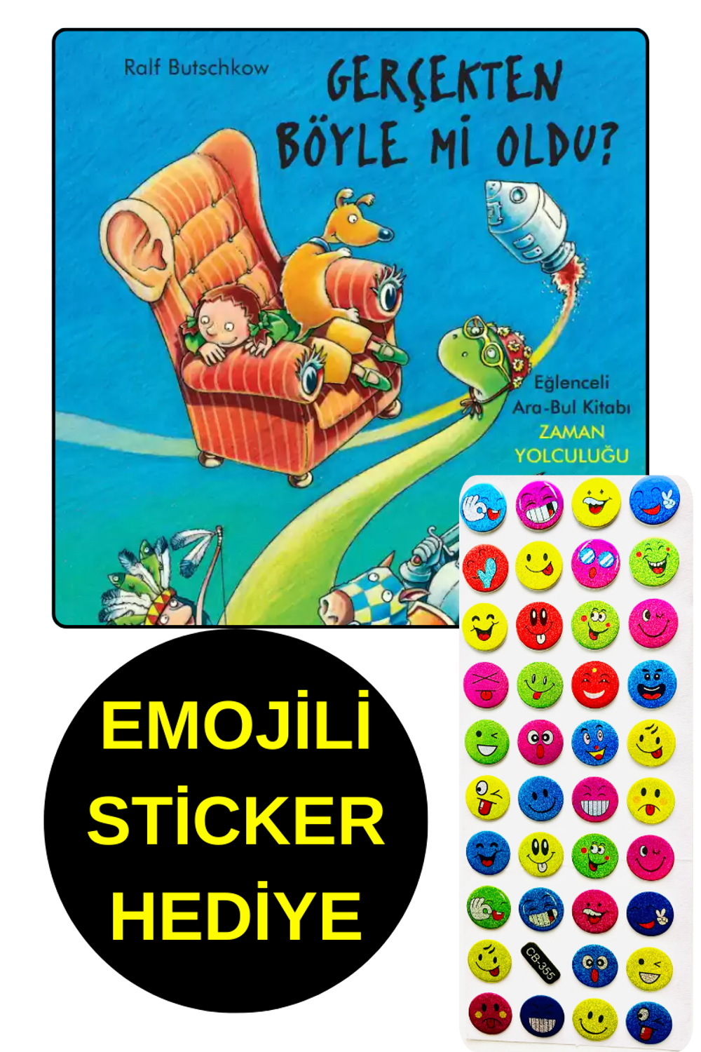 EMOJİLİ  STİCKER HEDİYE  - OKUL ÖNCESİ RESİMLİ KİTAPLAR -  GERÇEK