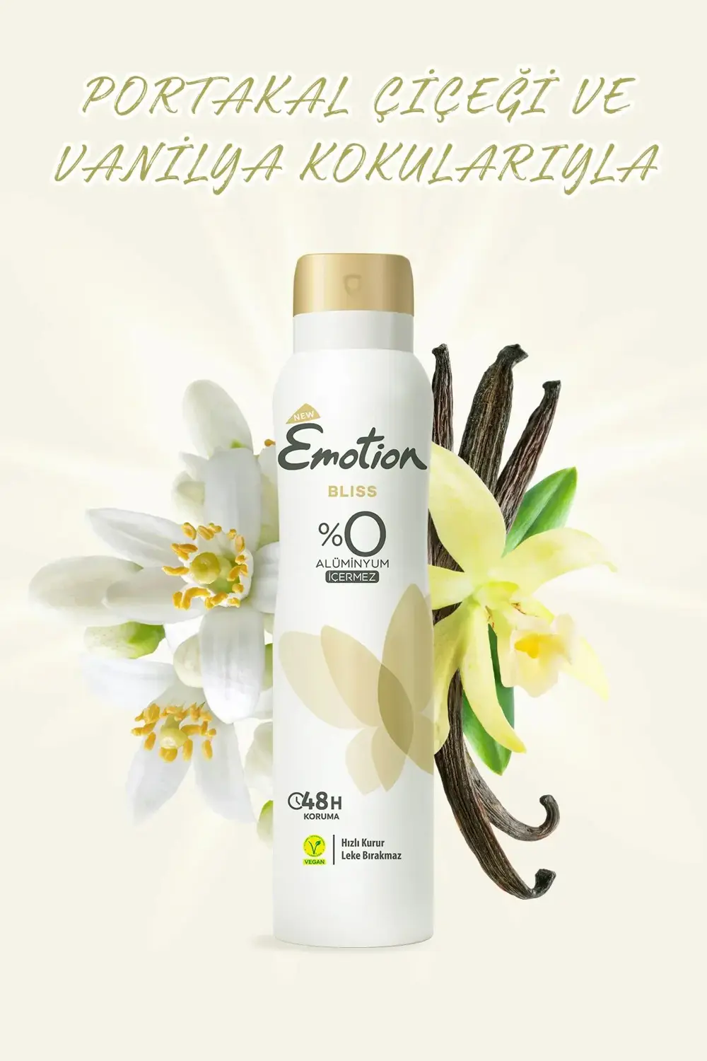 Emotion Bliss Kadın Vegan Deodorant 150 Ml Hızlı Kurur , Leke Bır