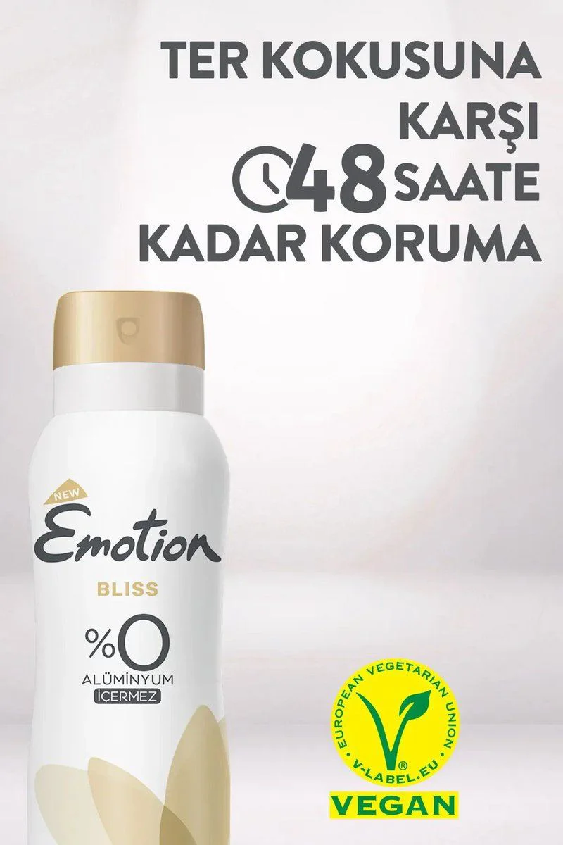 Emotion Bliss Vegan Deodorant 150ml – Alüminsyumsuz, Hızlı Kuruyan, Leke Bırakmaz Fiyatı, Yorumları ve Özellikleri