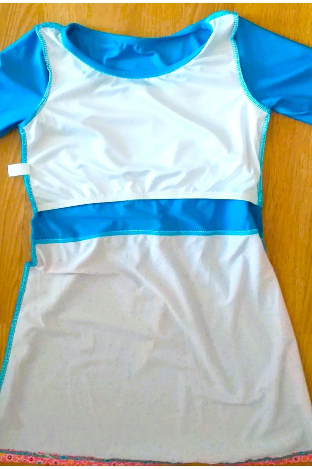 Asmay Emprime Kız Çocuk Kısa Kol Kısa Taytlı Tesettür Mayo Mavi