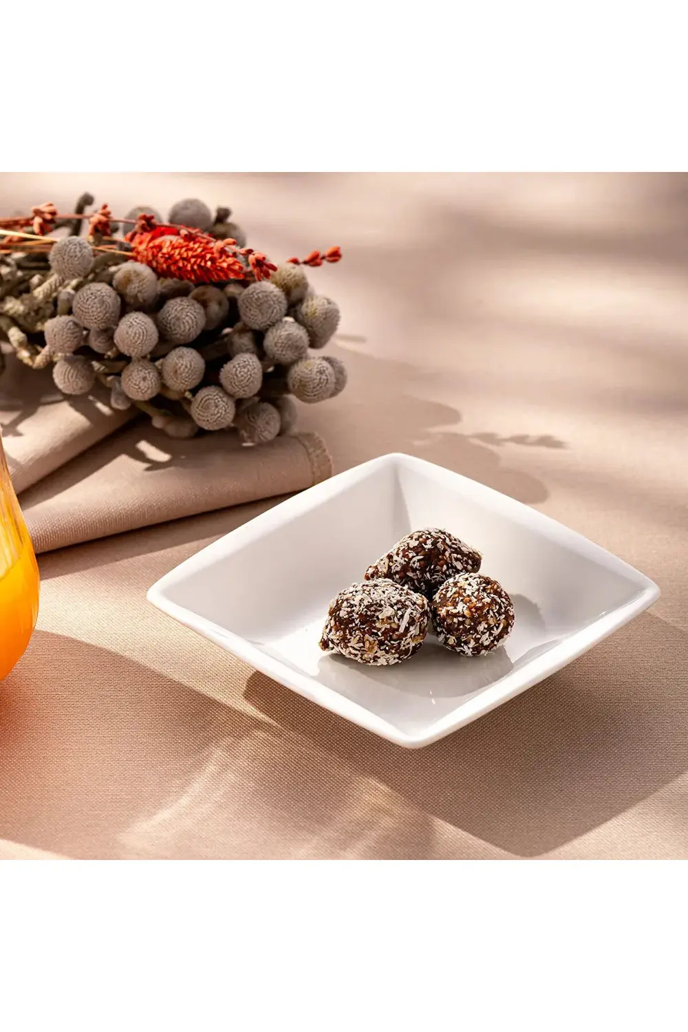 Emsan Pamukkale Kare Çukur Tabak 12 Cm