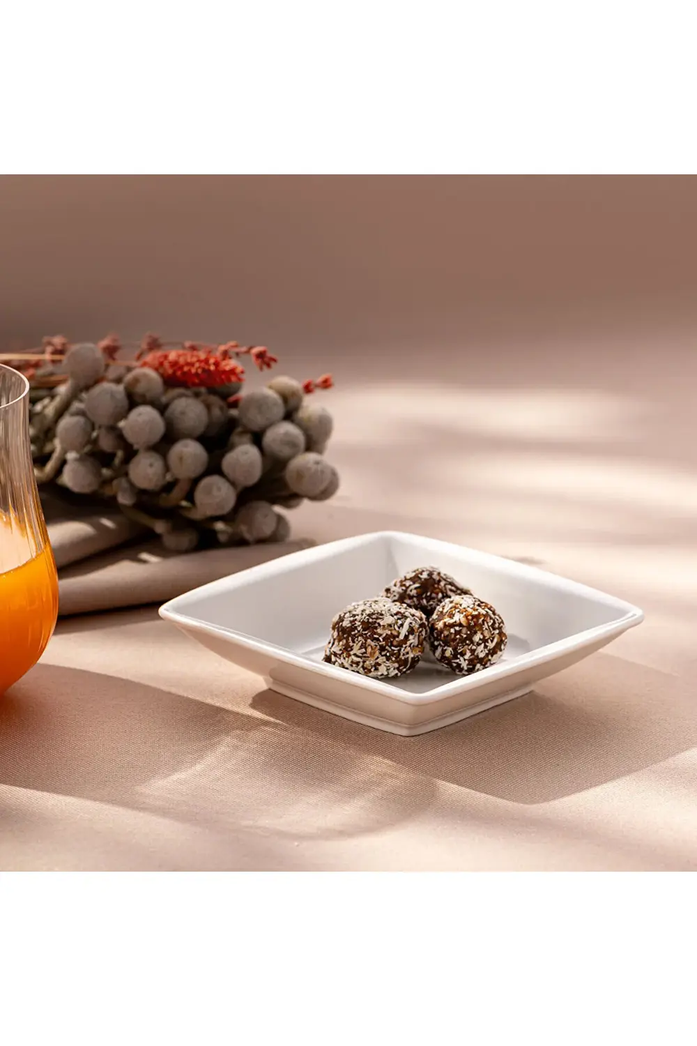 Emsan Pamukkale Kare Çukur Tabak 12 Cm