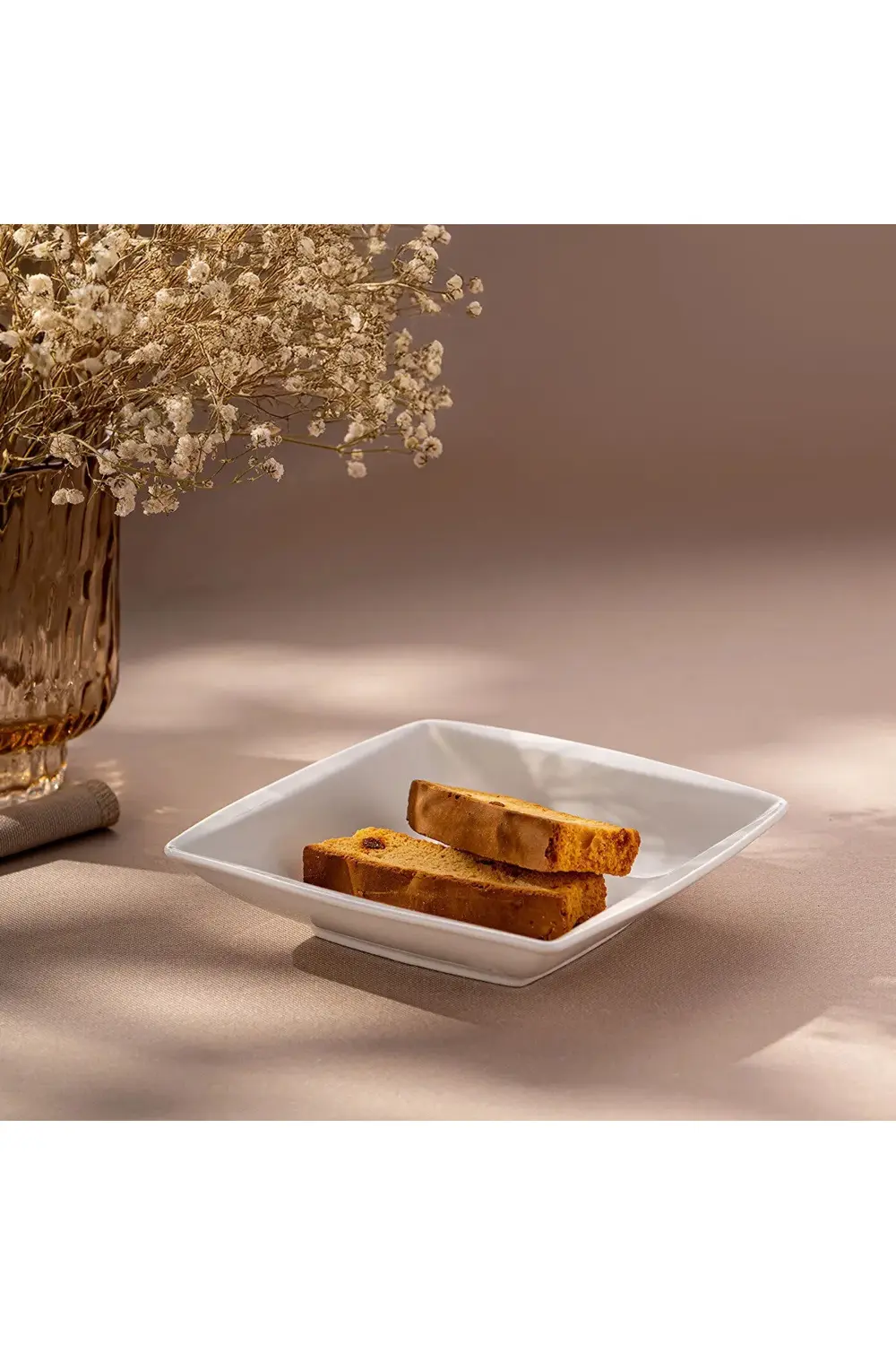 Emsan Pamukkale Kare Çukur Tabak 15 Cm