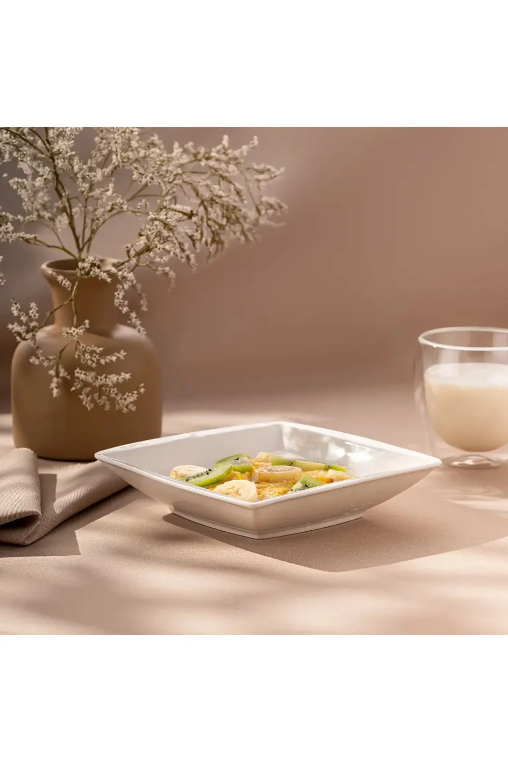 Emsan Pamukkale Kare Çukur Tabak 18 Cm