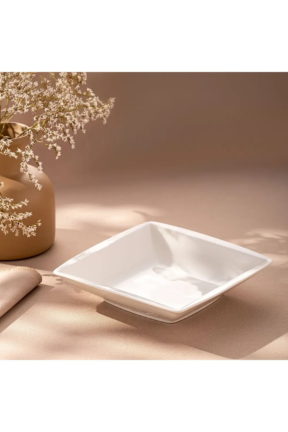 Emsan Pamukkale Kare Çukur Tabak 18 Cm