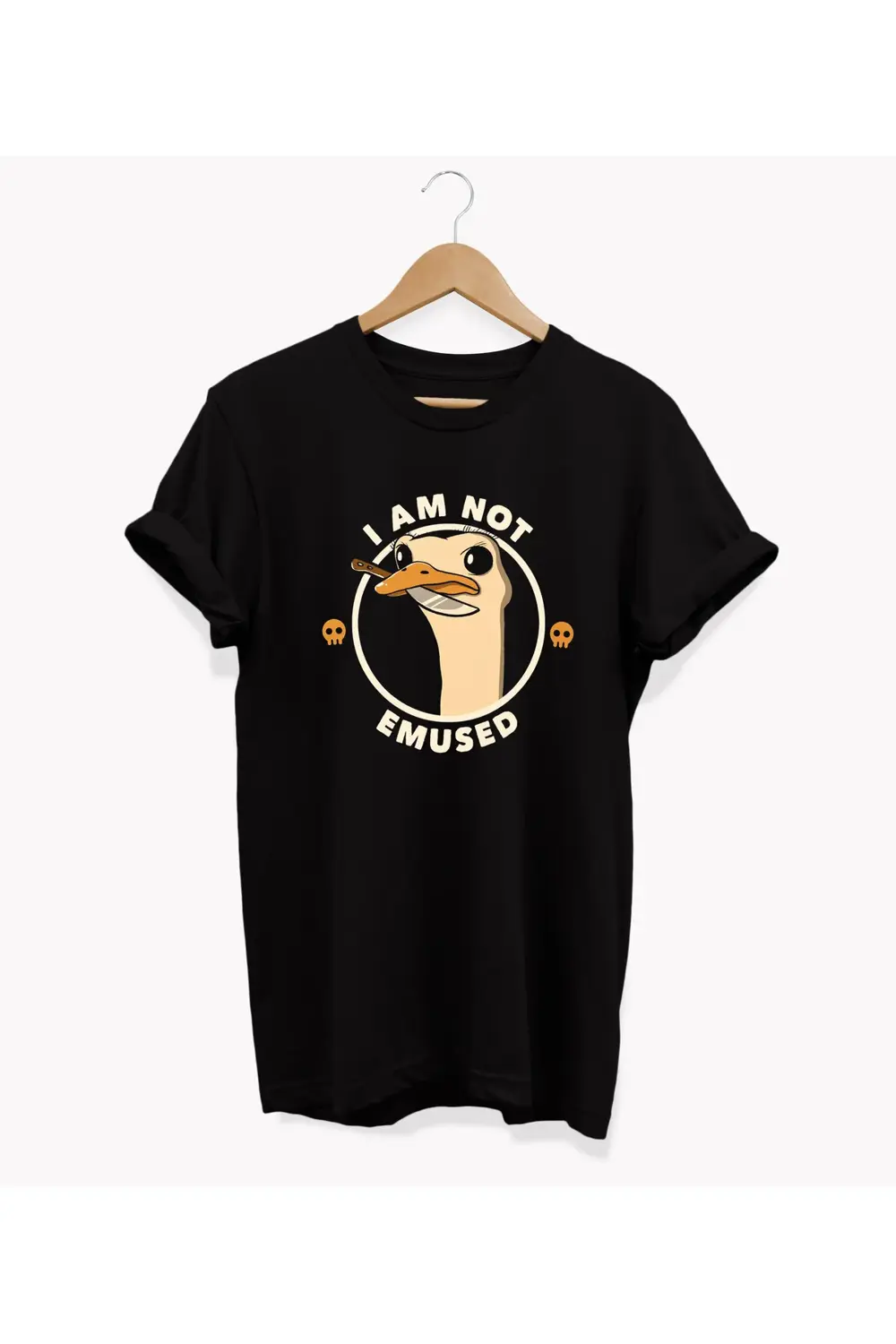 , Emu Baskılı, %100 Pamuk, Bisiklet Yaka, Oversize T-shirt, Büyük