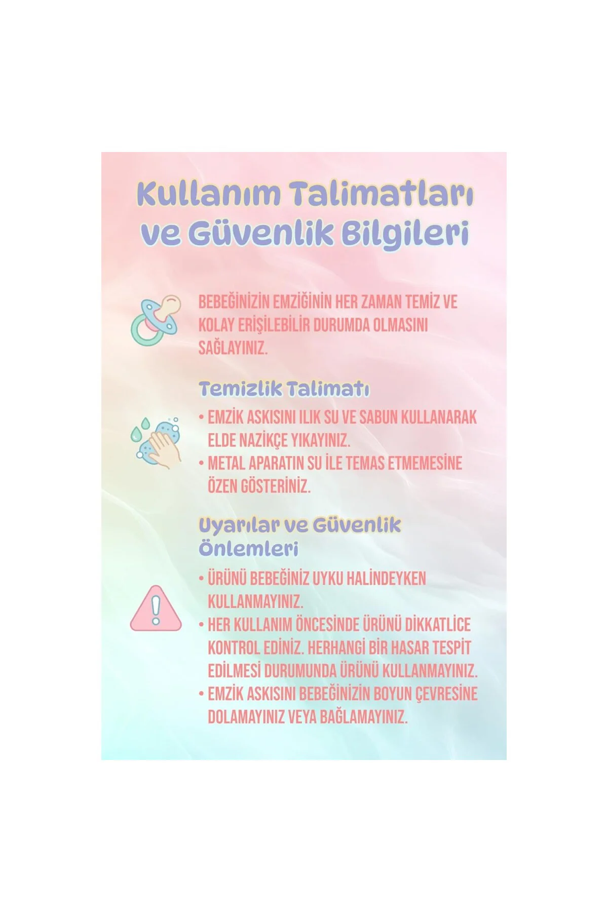 Emzik Askısı 3 lü Erkek Bej Desenli