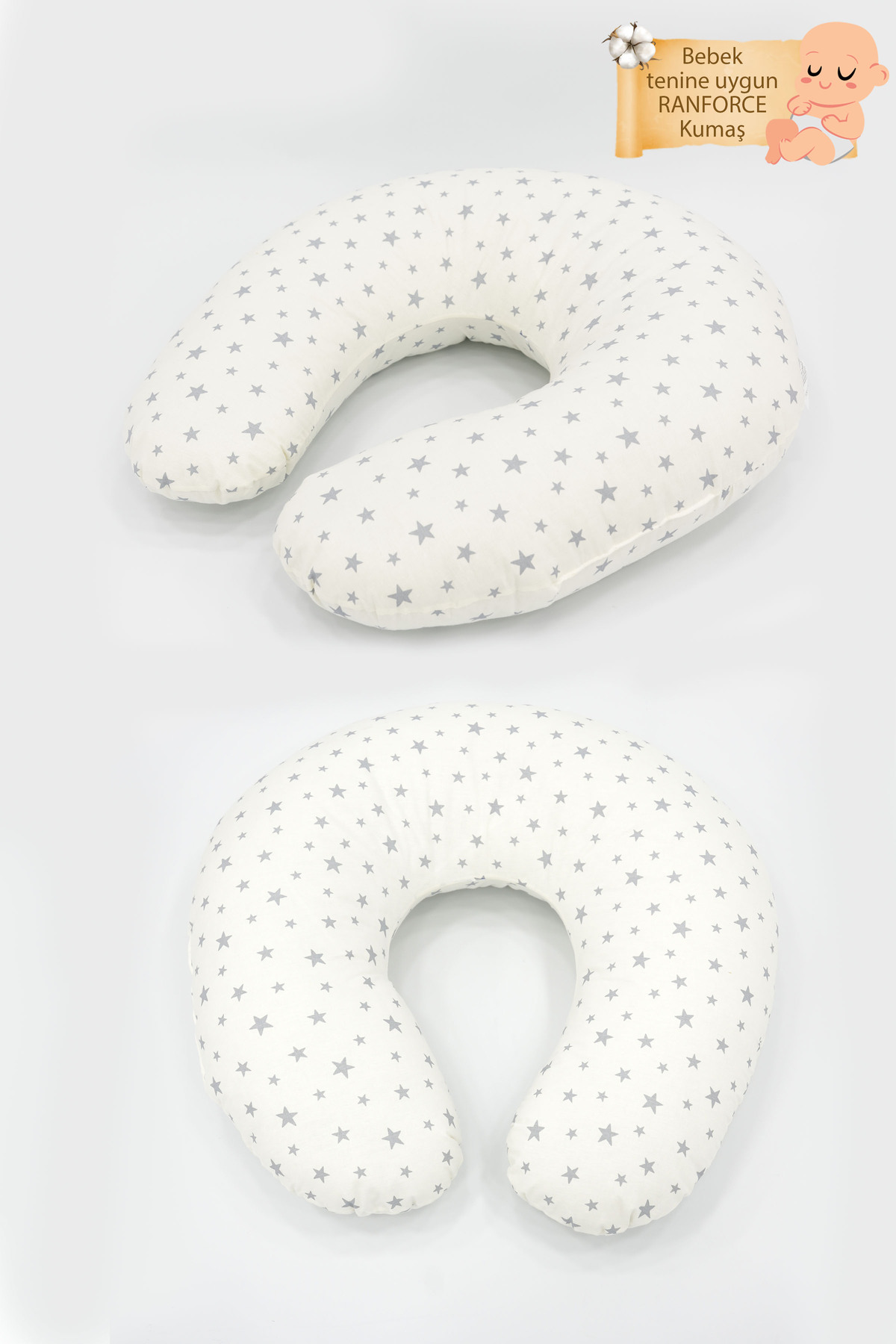 Mordesign Emzirme Yastığı, Bebek Destek Minderi, Hamile Yastığı Pamuklu Kum