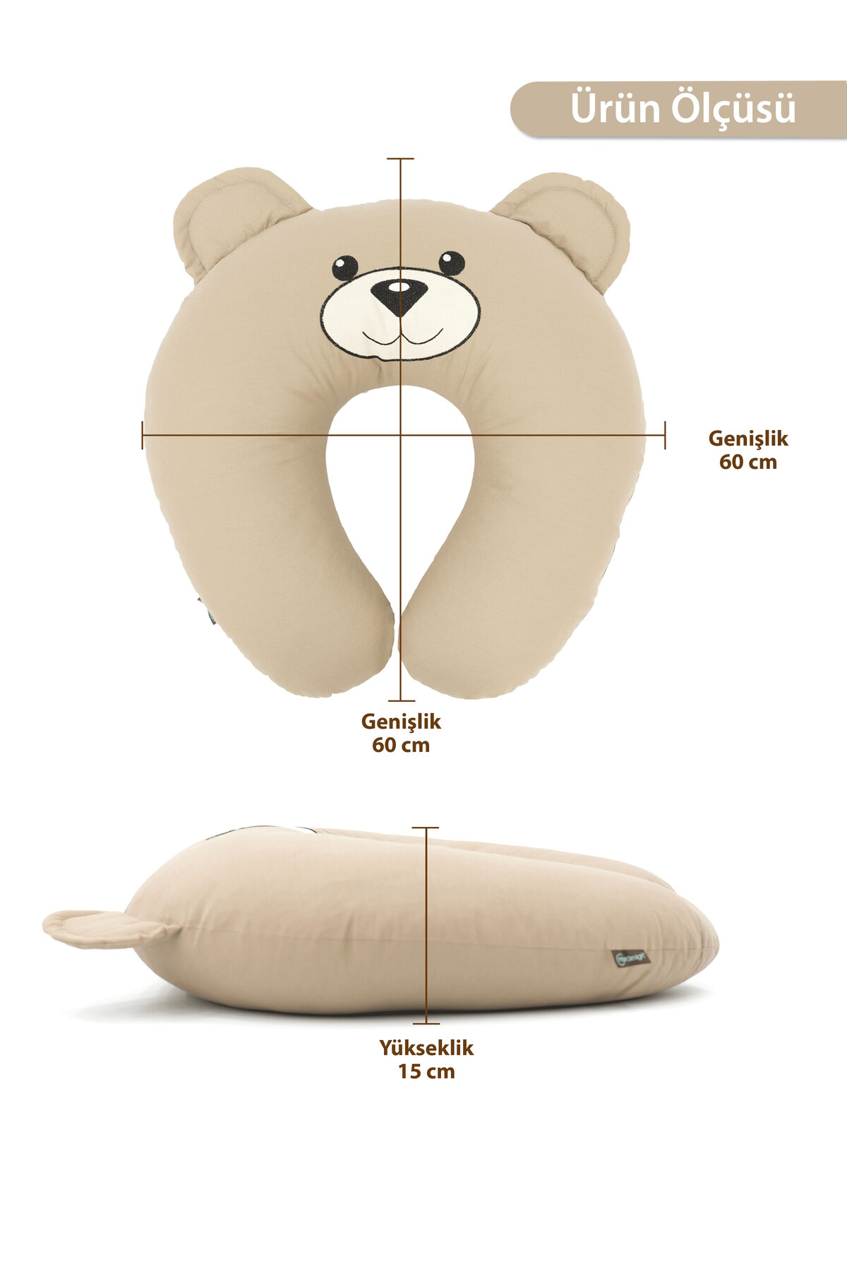 Mordesign Emzirme Yastığı Bebek Destek Minderi Hamile Yastığı Pamuk Kumaş M