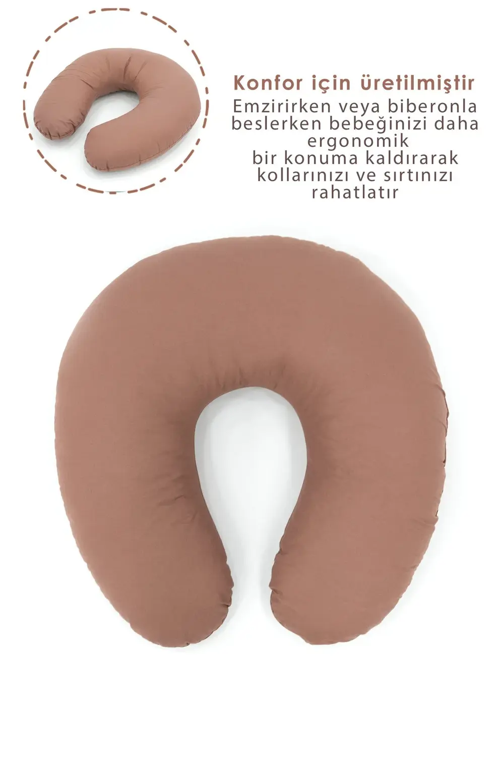 Mordesign Emzirme Yastığı, Bebek Destek Minderi, Hamile Yastığı Pamuklu Kum