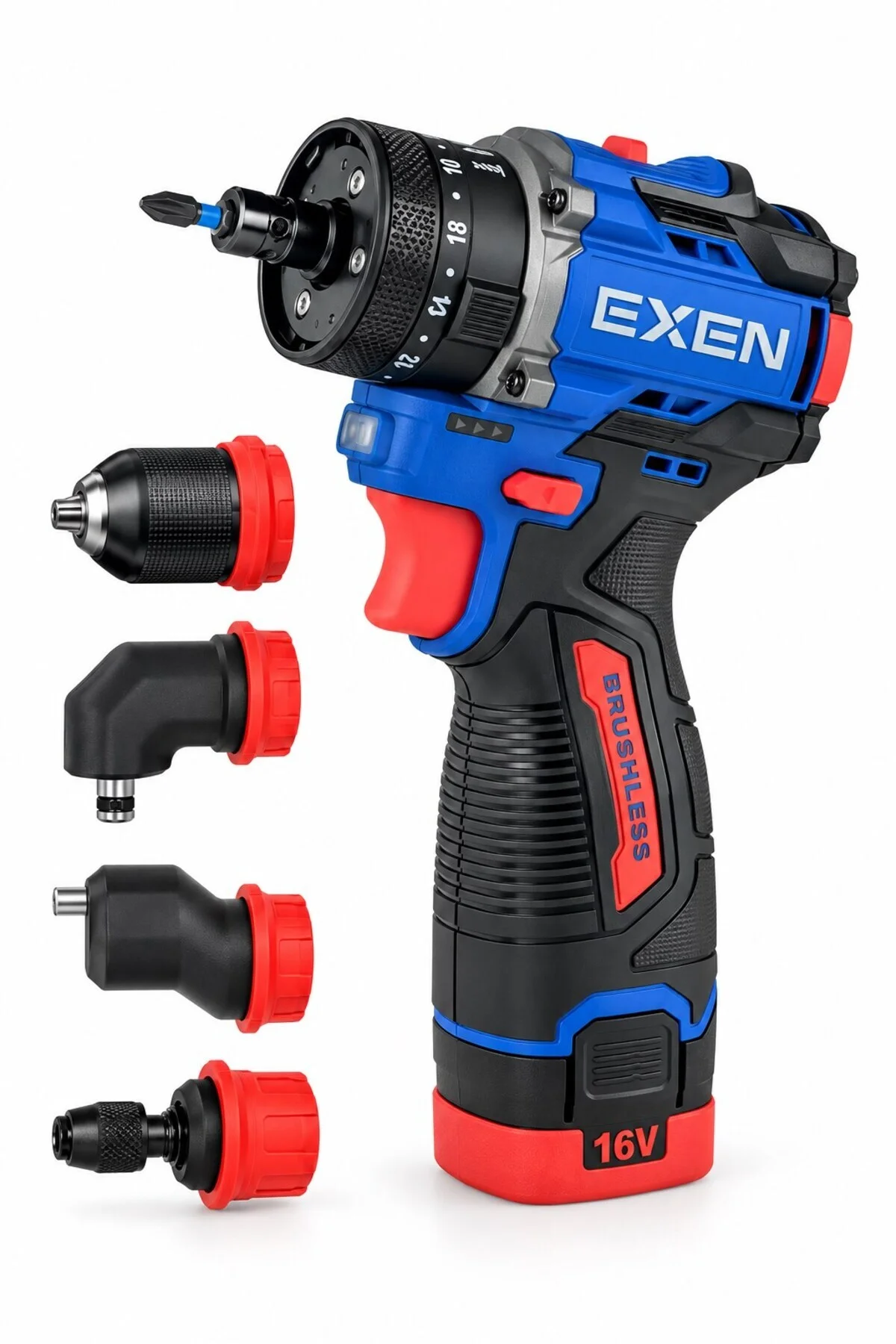 EN 162 MULTI 16V Darbeli Akülü Vidalama – 60 Nm, 4’lü Multi Başlık Seti - Görsel 5