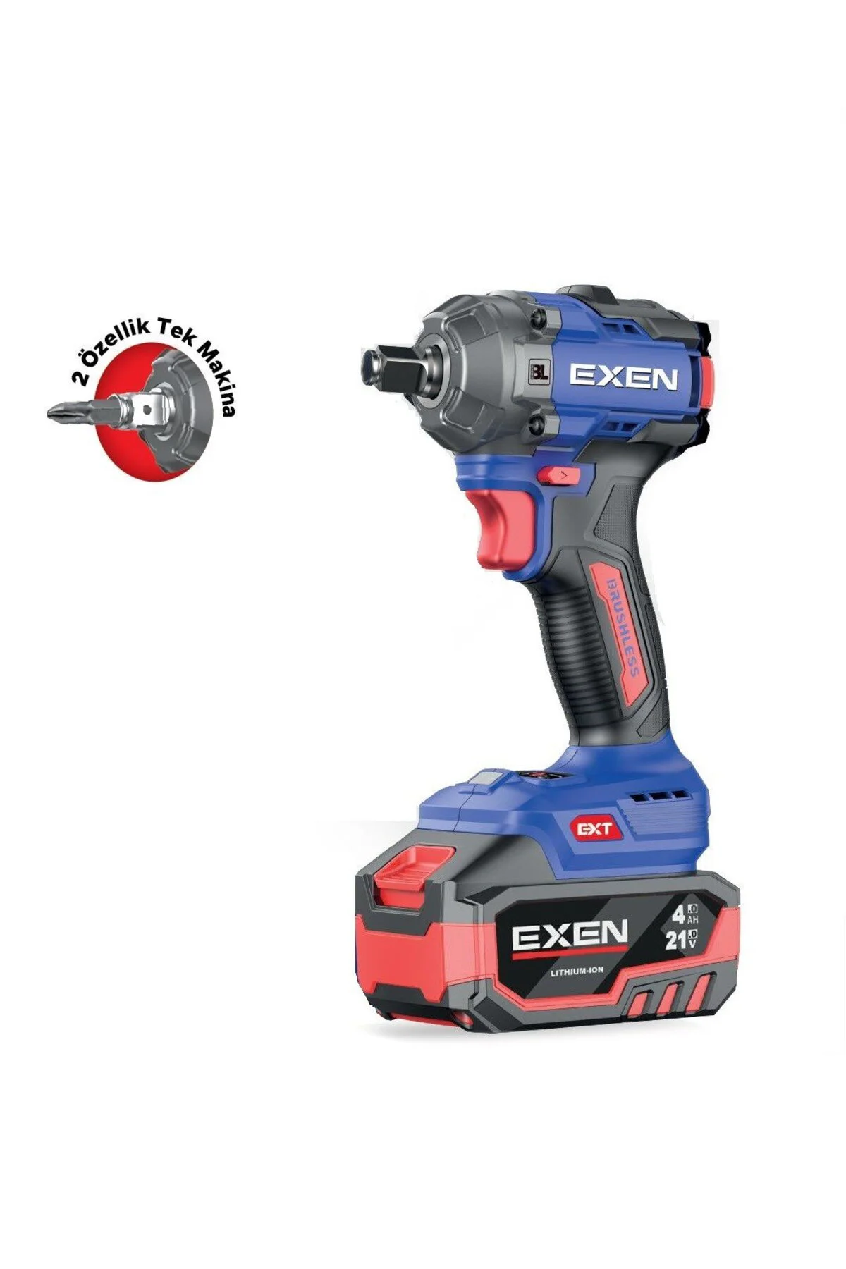 EN 234 SM - 21V 4AH 1/2 SOKET 350 NM. KÖMÜRSÜZ ŞARJLI SOMUN SÖKME
