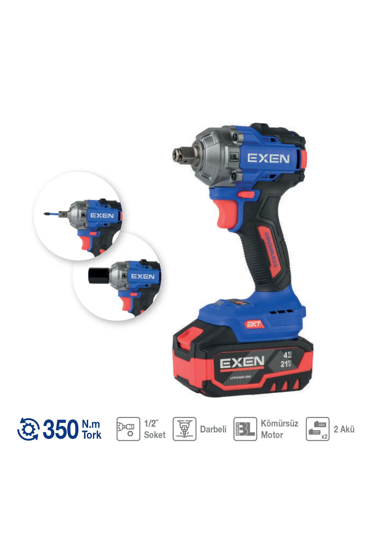 EN 234 SM Kömürsüz Şarjli Somun Sökme 21V 4.0 Ah 350 N.m