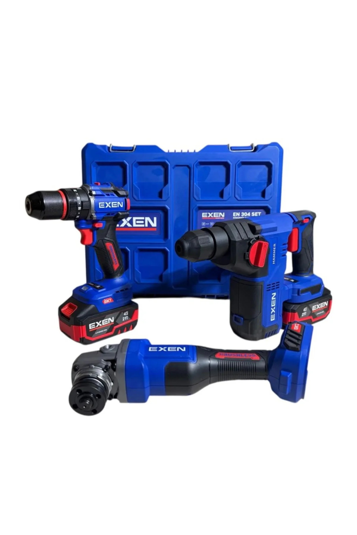 EN 304 SET - 21V 4Ah Kömürsüz Şarjlı Makina 3'lü Set