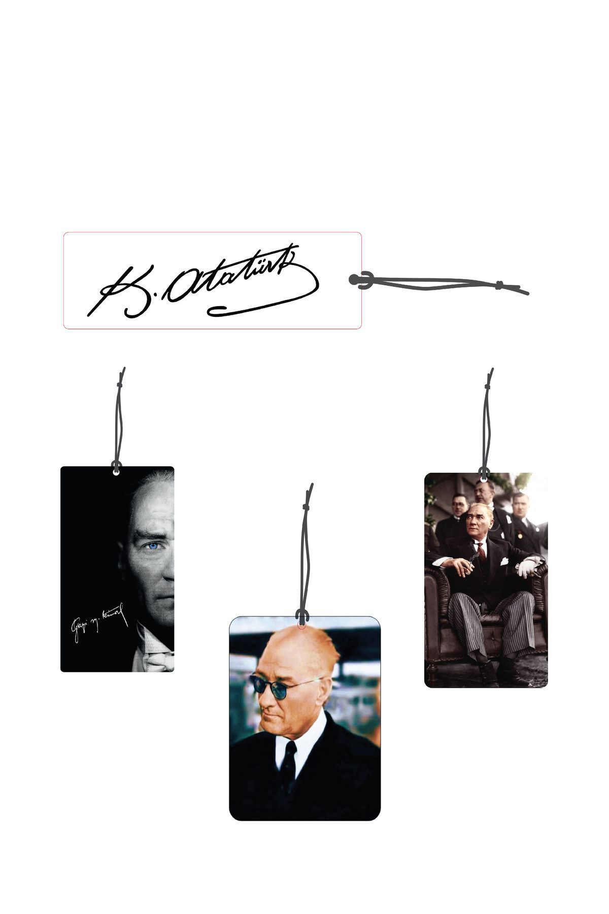 Bymeyla En Çok Sevilen Atatürk Serisi 4Lü Oto Kokusu Ve Oto Aksesuari