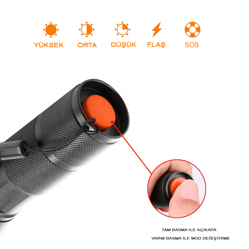 En Güçlü Şarjlı EL Feneri Wt-023 En Güçlü Şarjlı EL Feneri Wt-023