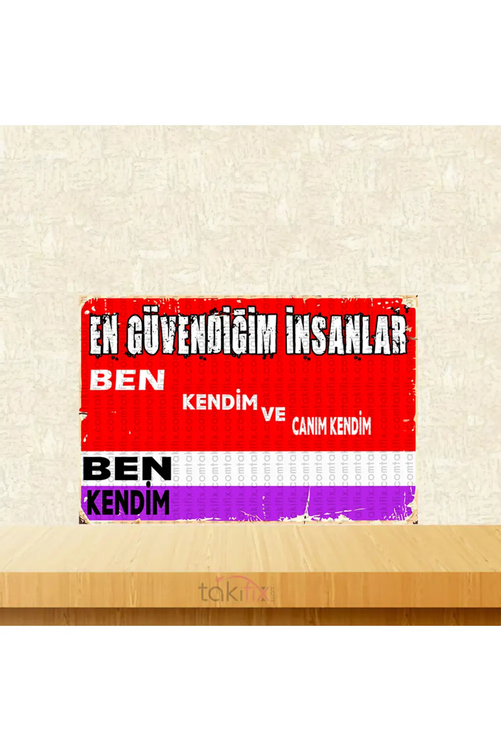 En Güvendiğim İnsanlar 20x30 Cm Retro Ahşap Poster