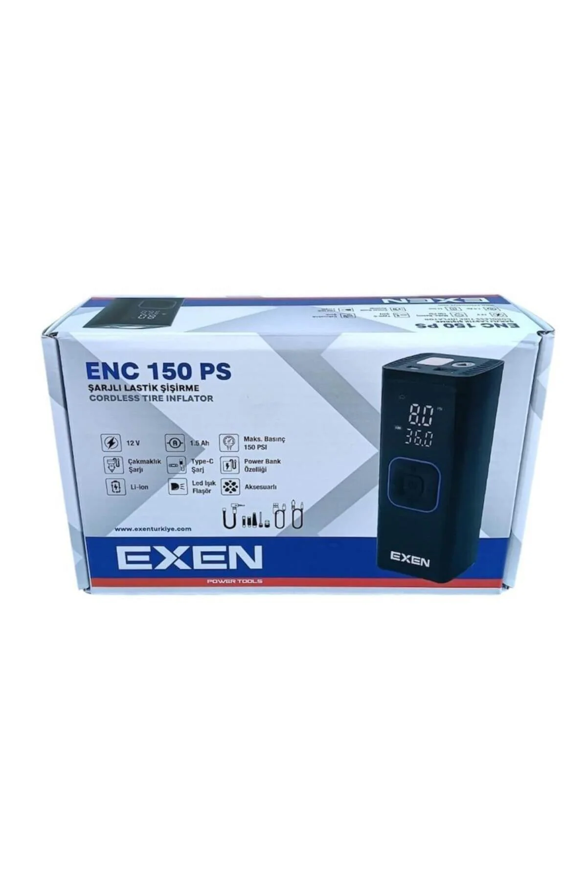 ENC 150 PS Şarjlı Lastik Şişirme Pompası