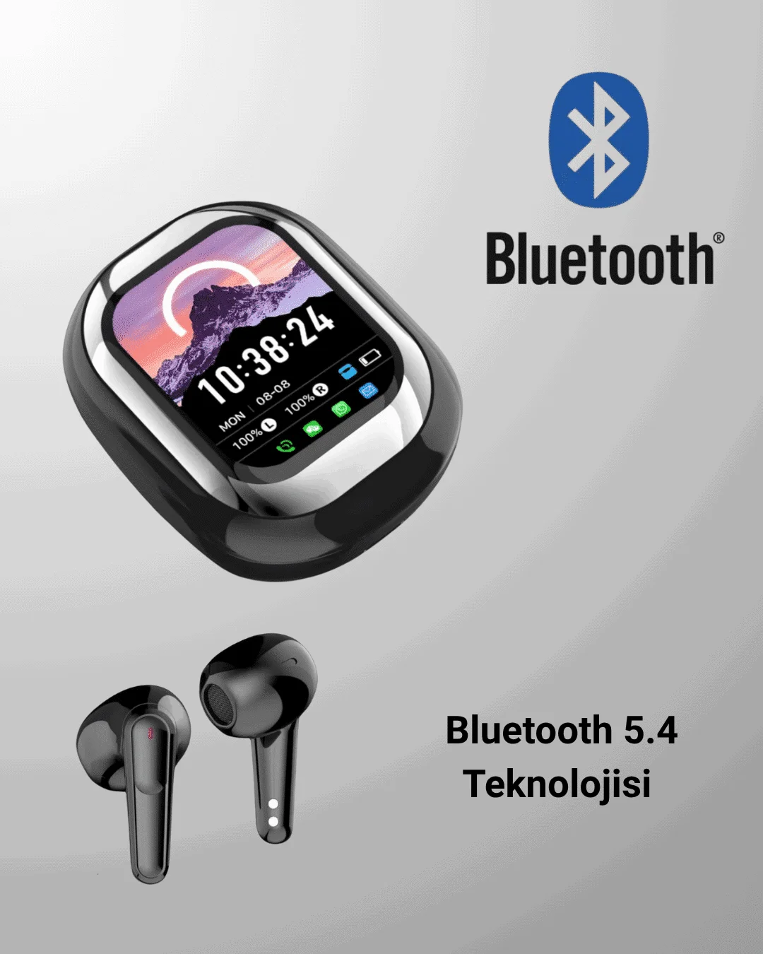 ENC Destekli Bluetooth 5.4 Kulaklık – EQ Ayarlı, Akıllı Kutulu