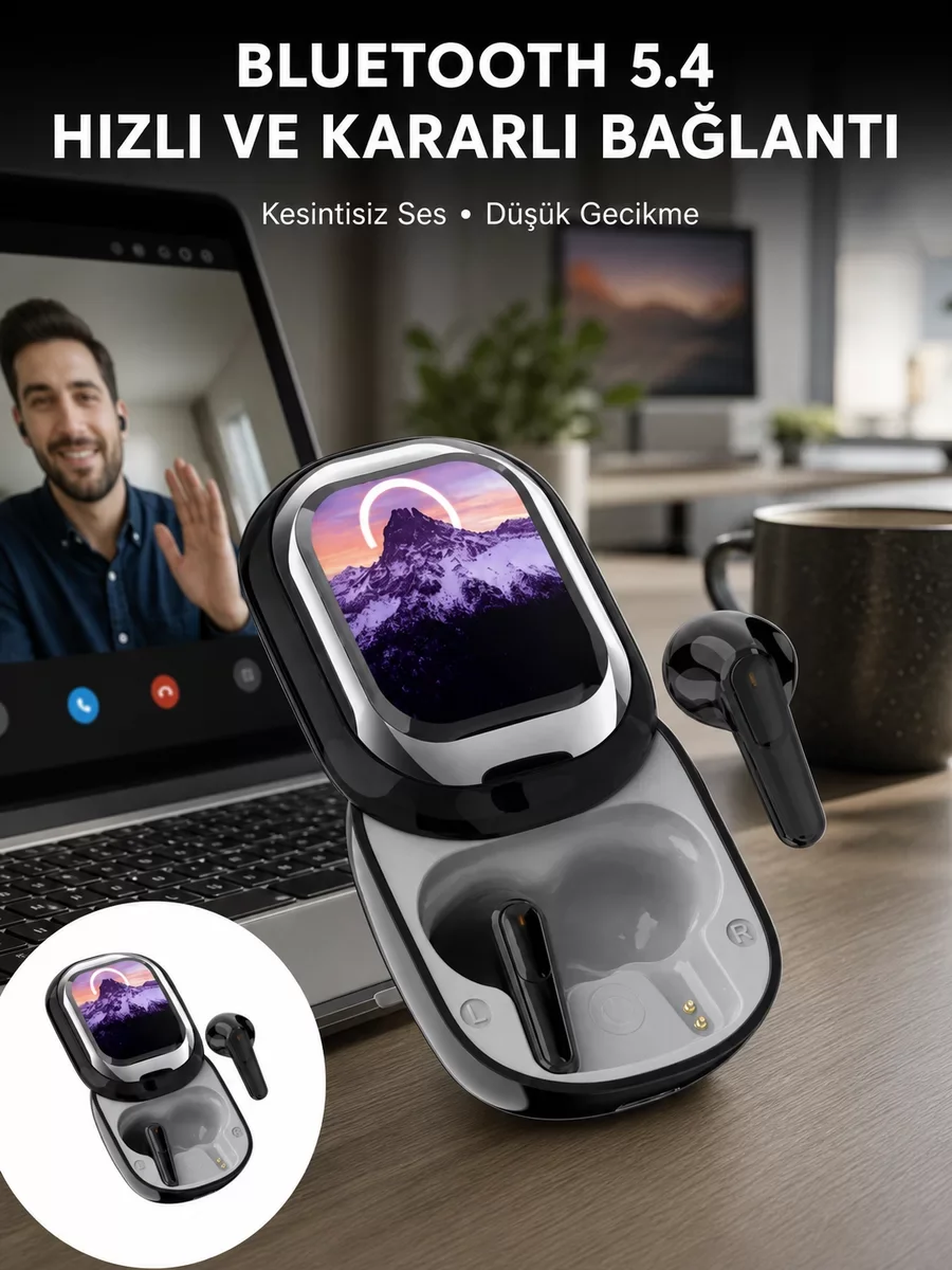 ENC Destekli Bluetooth 5.4 Kulaklık – EQ Ayarlı Akıllı Kutulu