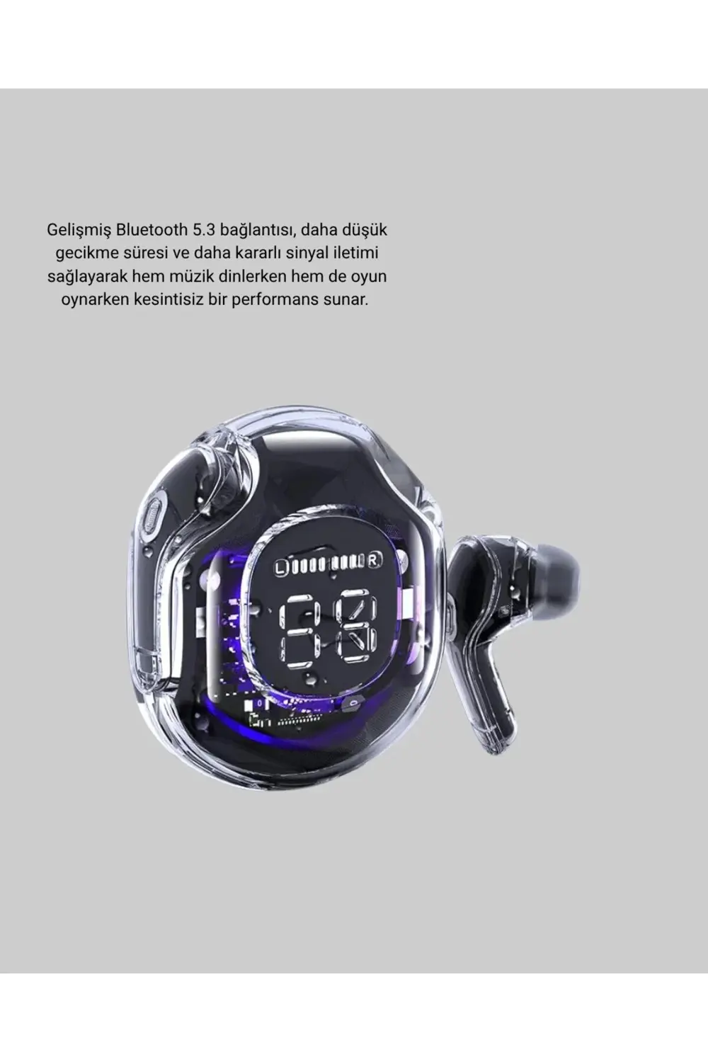 ENC Mikrofonlu Kablosuz Kulaklık Dokunmatik Kontrol ve LED Ekran