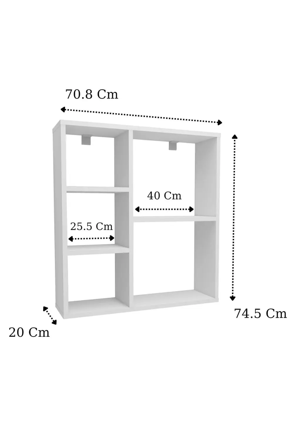 Enda 5 Gözlü Duvar Rafı, Mutfak Rafı, Oturma Odası Rafı, 5 Raflı