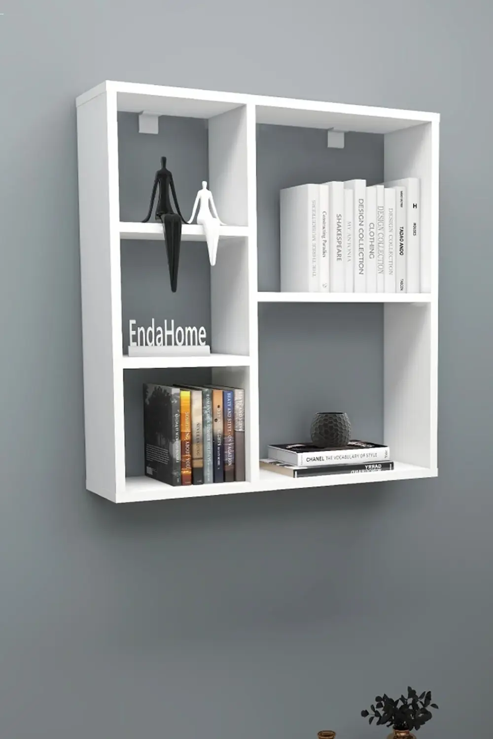 Enda 5 Gözlü Duvar Rafı, Mutfak Rafı, Oturma Odası Rafı, 5 Raflı