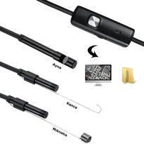 İhtiyaçavm Endoskop 3 İn 1 Yilan Kamera Usb Micro Usb Type-C 2M Sert Kablo