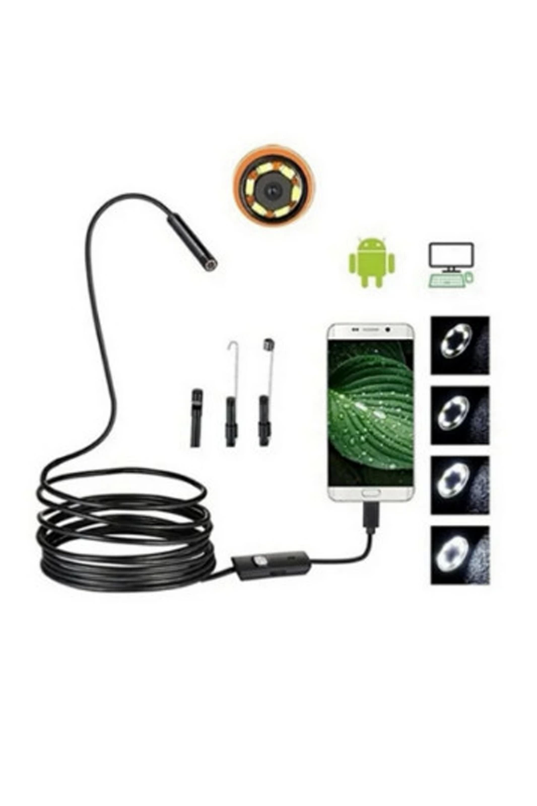 Endoskop 3 İn 1 Yılan Kamera Usb Micro Usb Type-c 20 Metre Sert K