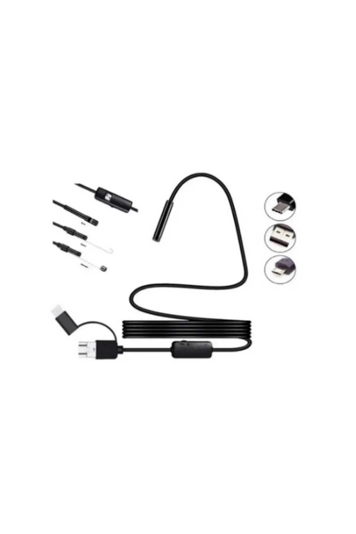 Endoskop Yılan Video Kamera Led’li 5 Metre 7 Mm Sert Kablo Yüksek