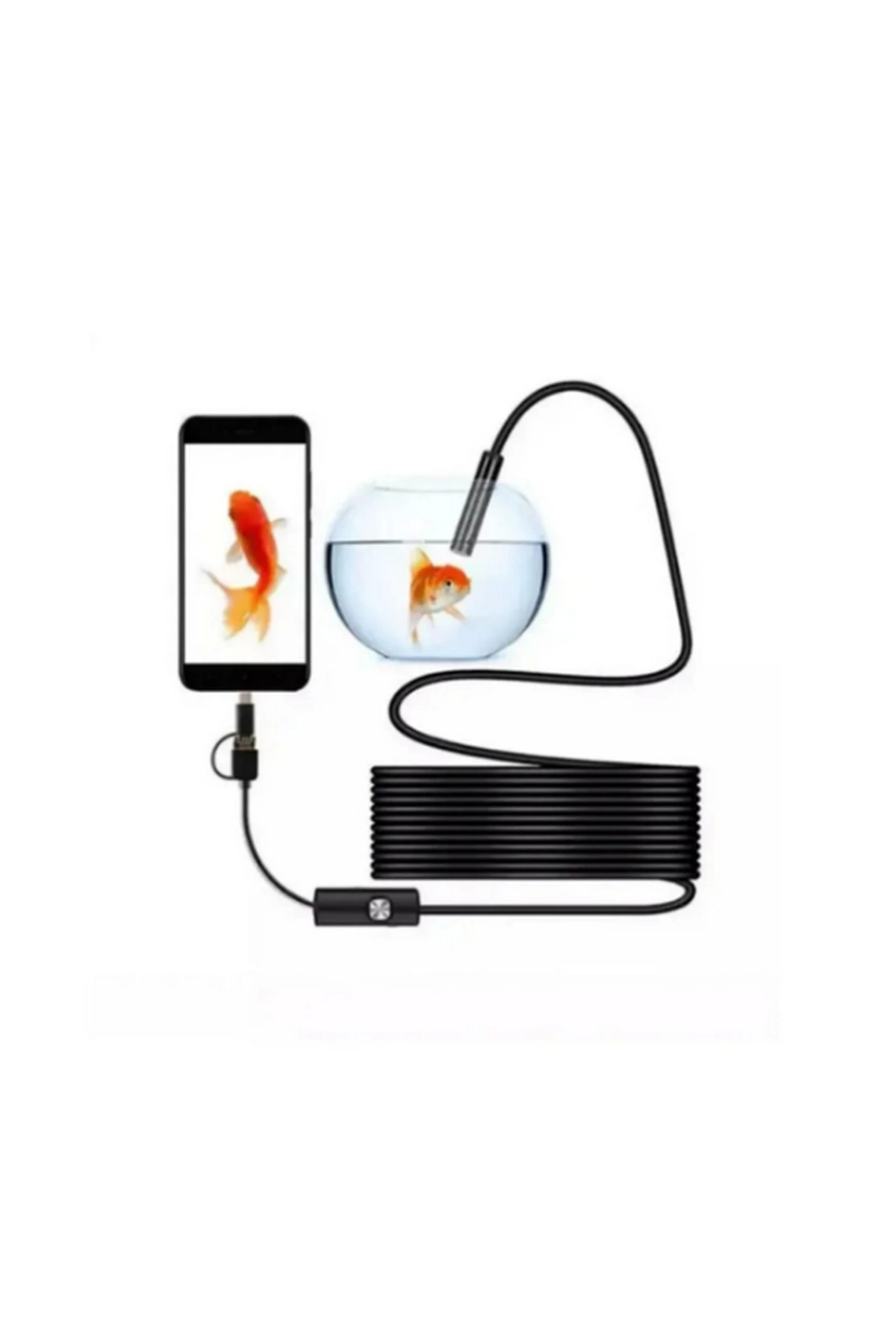 Endoskop Yılan Video Kamera Led’li 10 Metre 7 Mm Sert Kablo