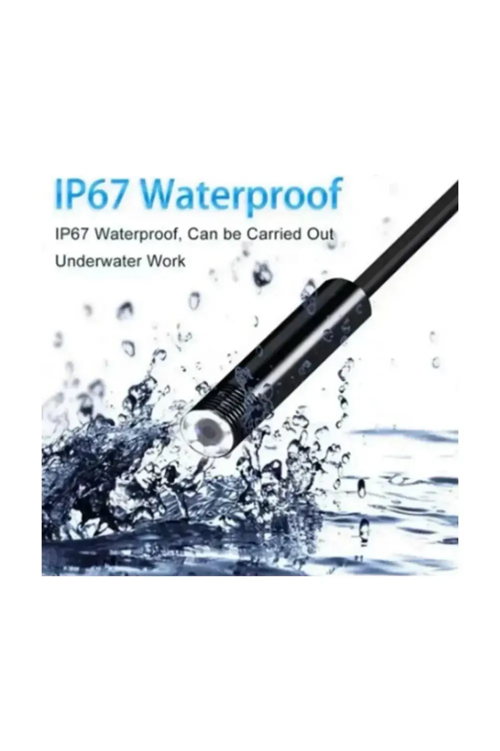 Endoskop Yılan Video Kamera Led’li 5 Metre 7 Mm Sert Kablo Yüksek