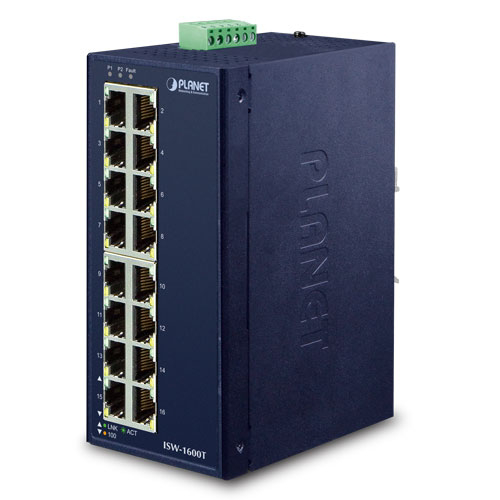 Endüstriyel 16-Port 10/100TX Fast Ethernet Switch (-40~75 derece 