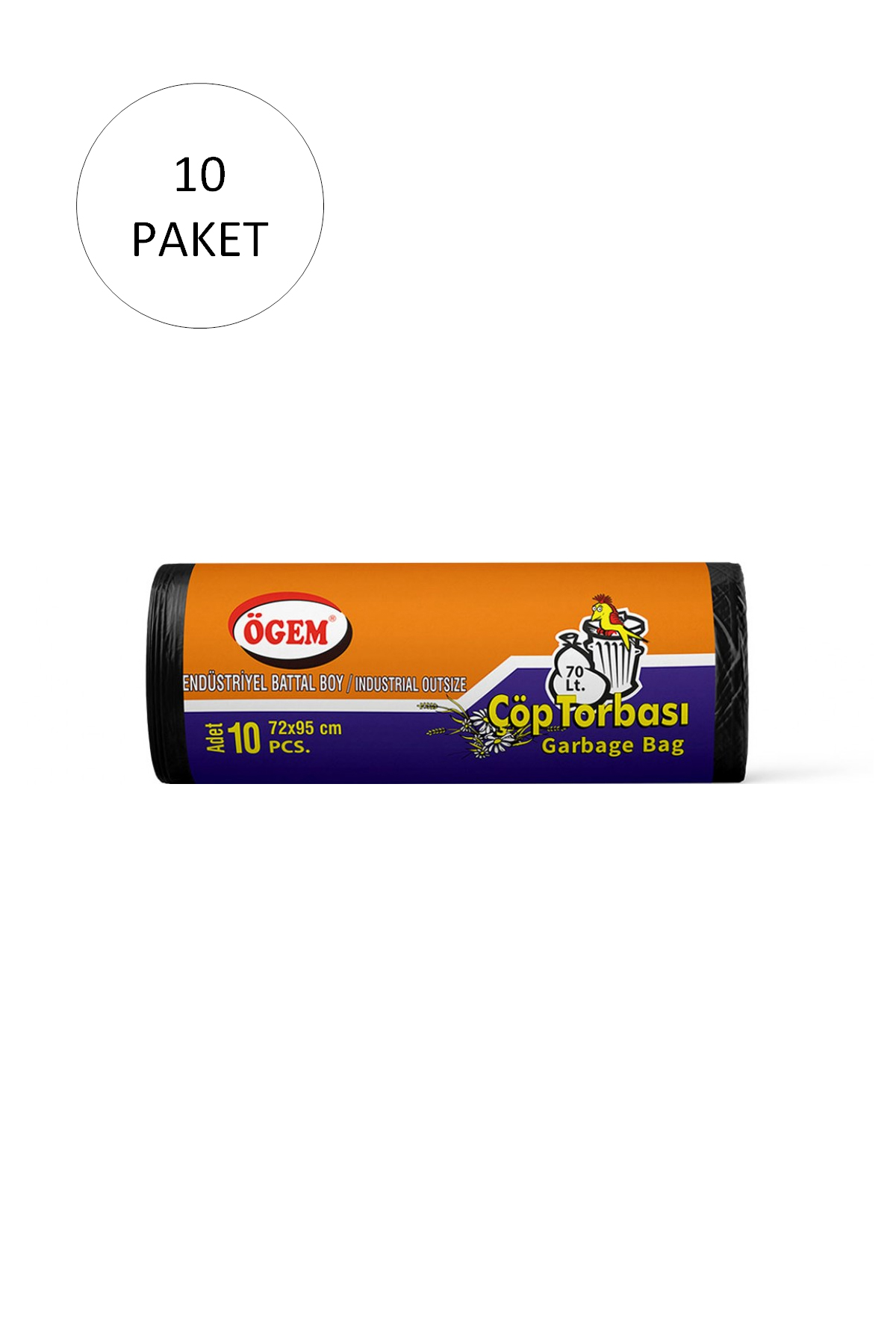 Endüstriyel Battal Boy Çöp Torbası 72 x 95 cm 10 Lu Rulo x 20 Pak