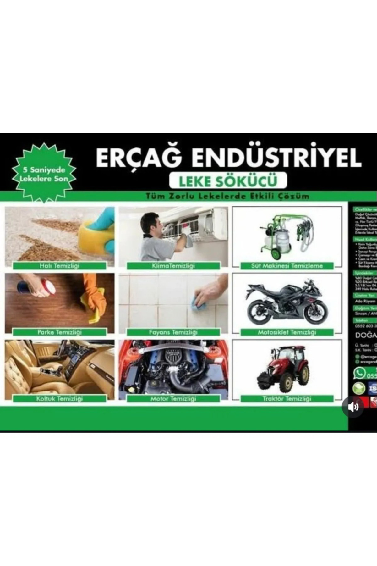 Elif Aksesuar Endüstriyel Çok Amaçli Temizlik Leke Çikarici